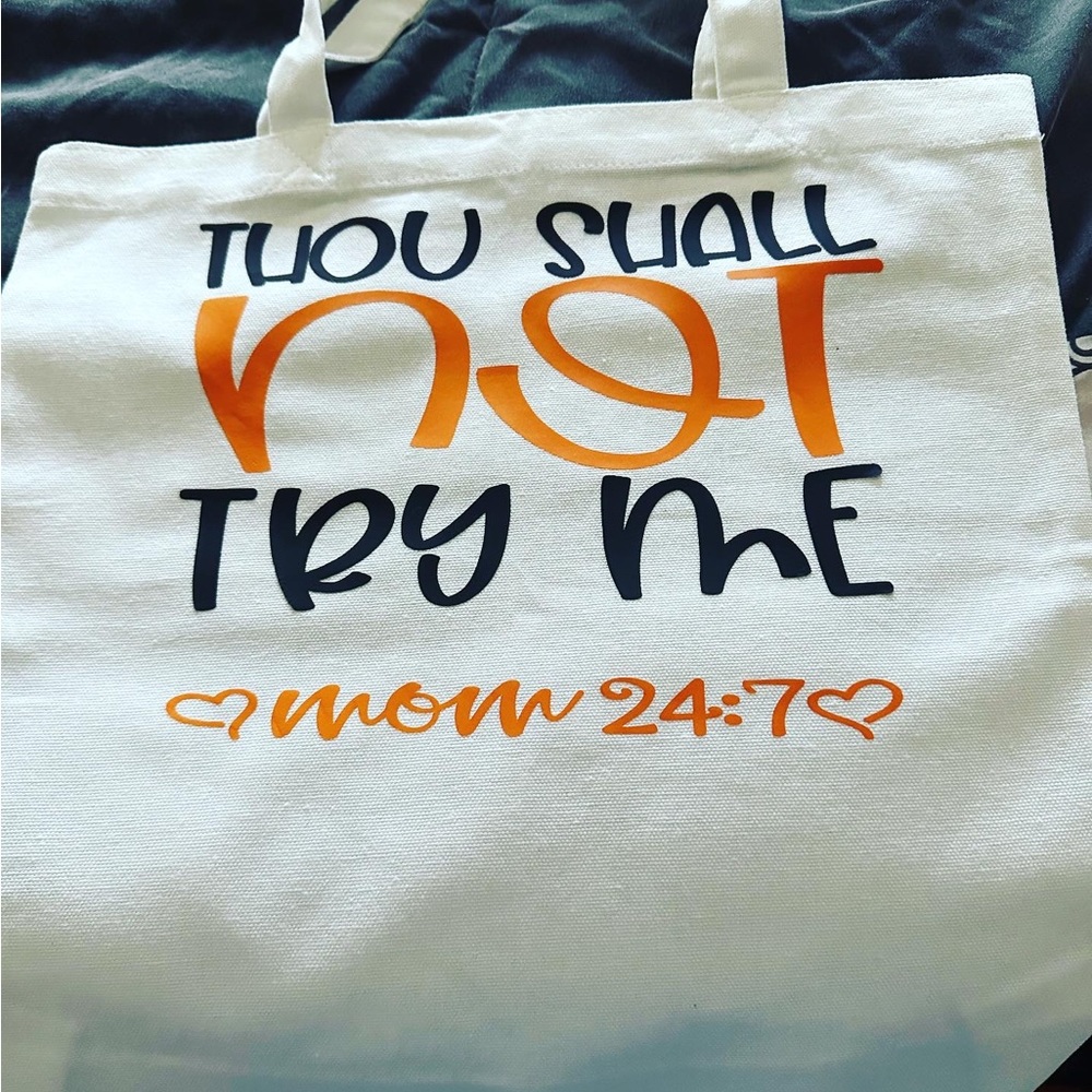 Mom quote canvas tote bag